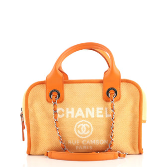 Chanel Deauville Bowling Bag Canvas Small