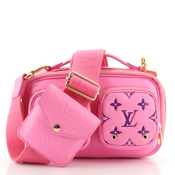 Louis Vuitton Utility Crossbody Bag Calfskin with Embossed Monogram Detail