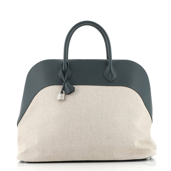 Hermes Bolide Bag Canvas with Leather 45