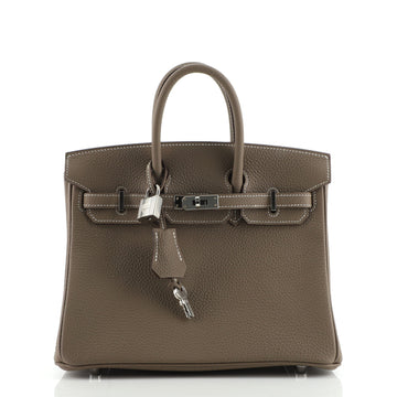 Hermes Birkin Handbag Grey Togo with Palladium Hardware 25