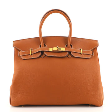 Hermes Birkin Handbag Brown Togo with Gold Hardware 35