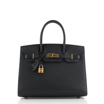 Hermes Birkin Sellier Bag Blue Madame with Gold Hardware 30