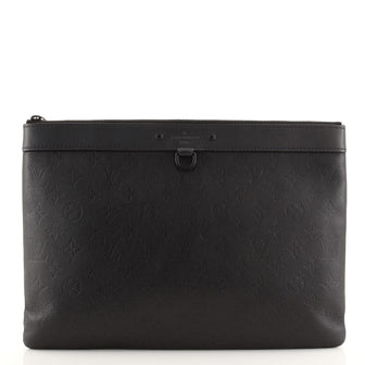 Louis Vuitton Discovery Pochette Monogram Shadow Leather GM