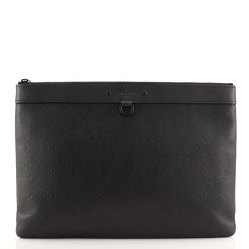 Louis Vuitton Discovery Pochette Monogram Shadow Leather GM