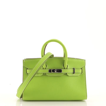 Hermes Birkin Handbag Green Epsom with Palladium Hardware Tiny