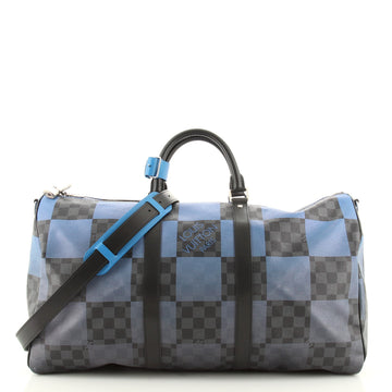 Louis Vuitton Keepall Bandouliere Bag Giant Damier Graphite Canvas 50