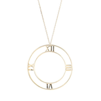 Tiffany & Co. Atlas Open Medallion Pendant Necklace Sterling Silver Large