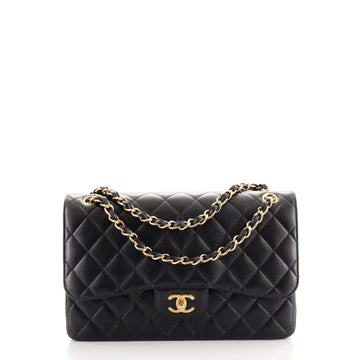 Chanel Classic Double Flap Bag Quilted Caviar Jumbo