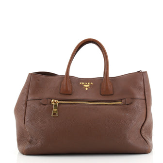 Prada Front Pocket Convertible Tote Vitello Daino Medium
