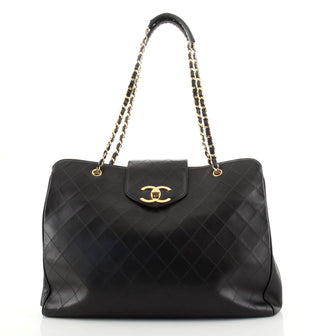 Chanel Vintage Supermodel Weekender Bag Quilted Leather Large
