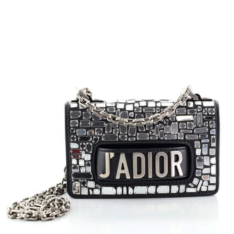 Christian Dior J'Adior Flap Bag Leather and Mirror Mosaic Mini