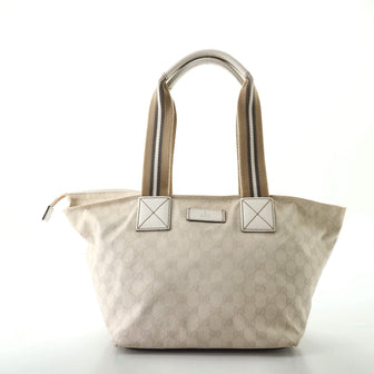 Gucci Web Zip Tote GG Canvas Medium
