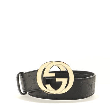 Gucci Interlocking G Belt Guccissima Leather Wide