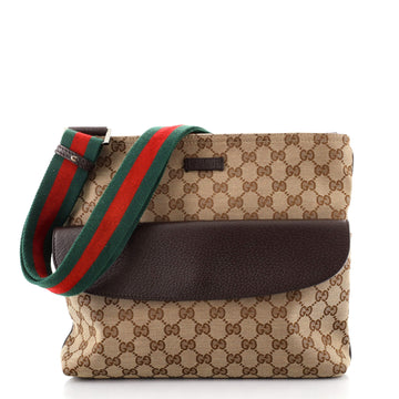 Gucci Front Pocket Web Messenger GG Canvas Small
