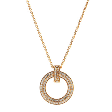 Tiffany & Co. T1 Circle Pendant Necklace 18K Rose Gold and Diamonds