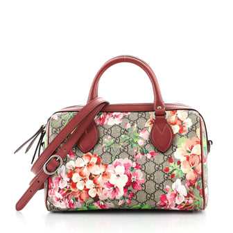 Gucci Convertible Boston Bag Blooms Print GG Coated Canvas Small