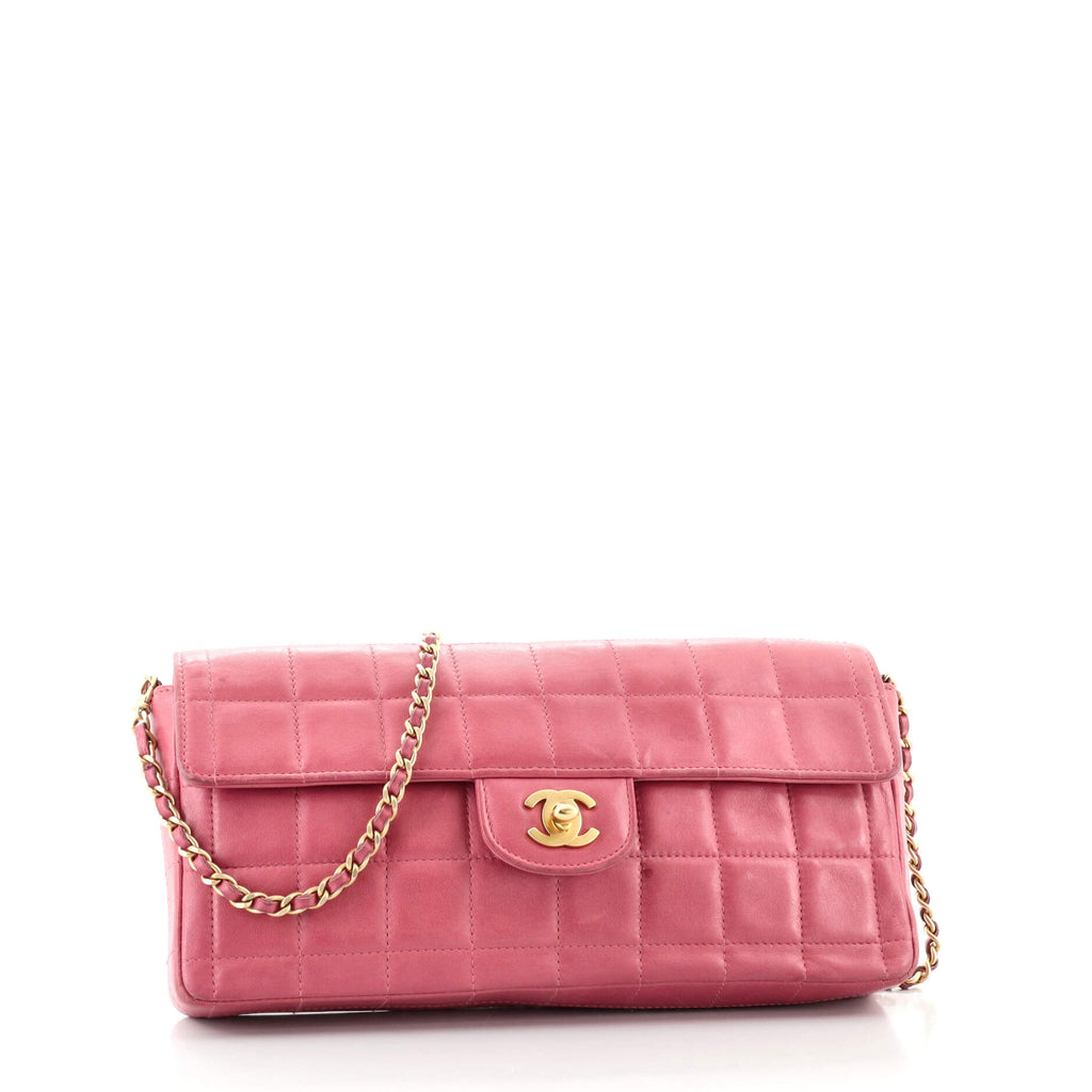 Chanel Pink Quilted Jersey East West Flap Silver Hardware, 2009 (Very Good), Womens Handbag