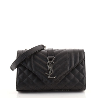 Saint Laurent Classic Monogram Envelope Satchel Mixed Matelasse Leather Small