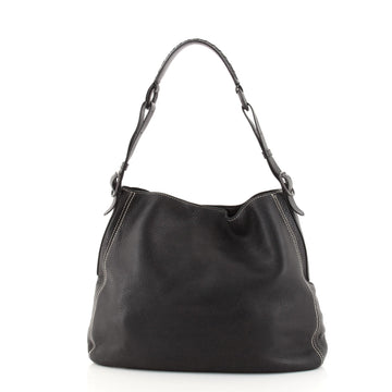 Bottega Veneta Ring Handle Hobo Cervo with Intrecciato Detail Large
