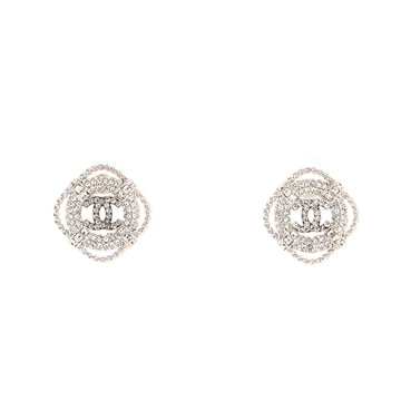 Chanel CC Lifesaver Stud Earrings Metal with Crystals