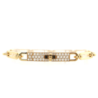 Hermes Kelly Chaine Bracelet 18K Yellow Gold and Pave Diamonds Small