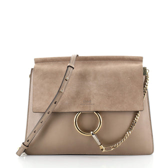 Chloe Faye Shoulder Bag Leather and Suede Medium
