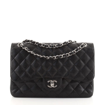 Chanel Classic Double Flap Bag Quilted Caviar Jumbo