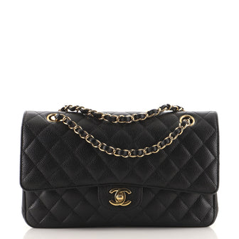 Chanel Classic Double Flap Bag Quilted Caviar Medium