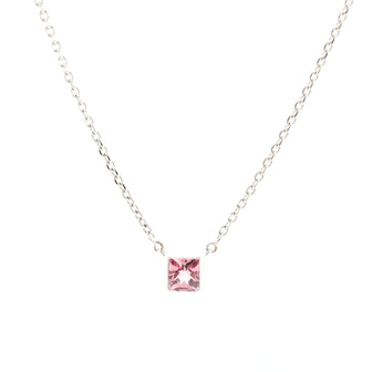 Cartier Tank Pendant Necklace 18K White Gold and Pink Tourmaline