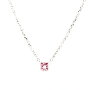Cartier Tank Pendant Necklace 18K White Gold and Pink Tourmaline