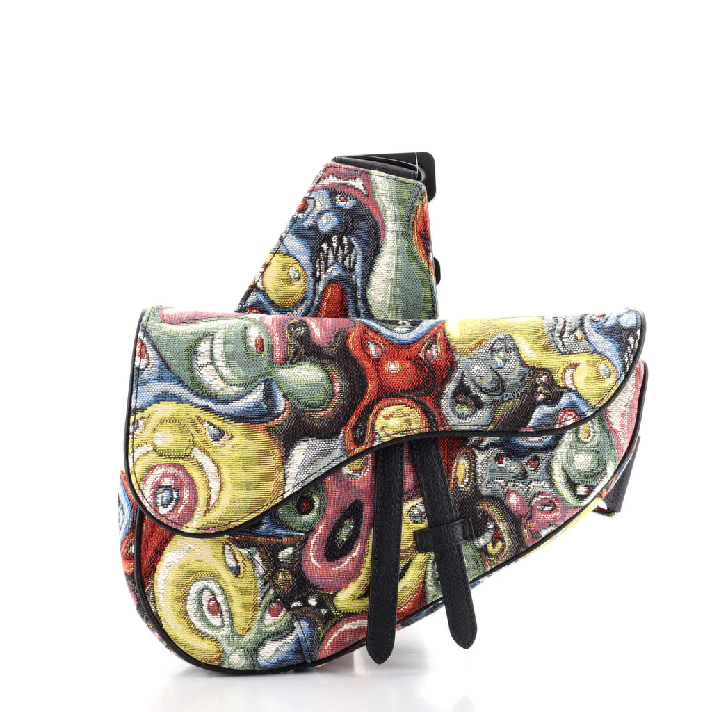 Christian Dior Kenny Scharf Saddle Soft Bag Jacquard Printed Canvas  Multicolor | eBay