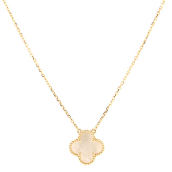 Van Cleef & Arpels Vintage Alhambra Pendant Necklace 18K Yellow Gold and Mother of Pearl