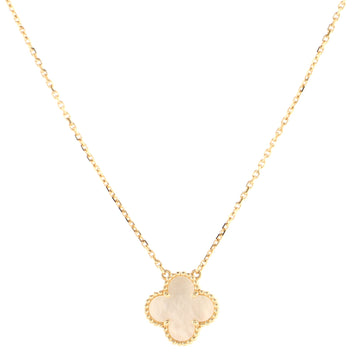 Van Cleef & Arpels Vintage Alhambra Pendant Necklace 18K Yellow Gold and Mother of Pearl