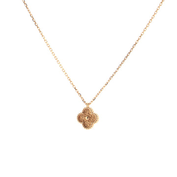 Van Cleef & Arpels Sweet Alhambra Pendant Necklace 18K Rose Gold