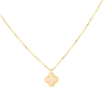 Van Cleef & Arpels Sweet Alhambra Pendant Necklace 18K Yellow Gold and Mother of Pearl