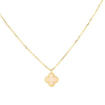 Van Cleef & Arpels Sweet Alhambra Pendant Necklace 18K Yellow Gold and Mother of Pearl