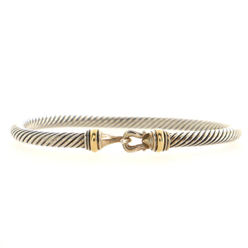 David Yurman Cable Buckle Bracelet Sterling Silver and 18K Yellow Gold 4mm