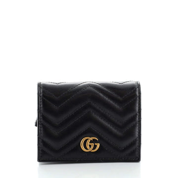 Gucci GG Marmont Flap Card Case Matelasse Leather