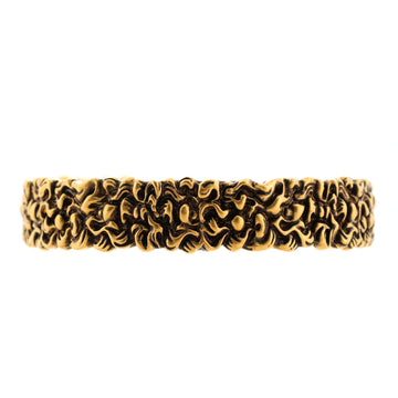Gucci Lion Mane Cuff Bracelet Engraved Metal Medium