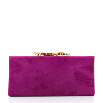 Jimmy Choo Celeste Clutch Suede with Crystals Medium