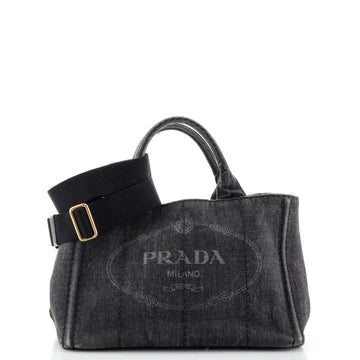 Prada Canapa Convertible Tote Denim Mini