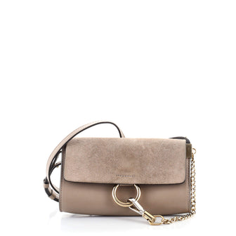 Chloe Faye Shoulder Bag Leather and Suede Mini