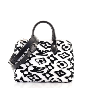 Louis Vuitton Speedy Bandouliere Bag Limited Edition Urs Fischer Tufted Monogram Canvas 25