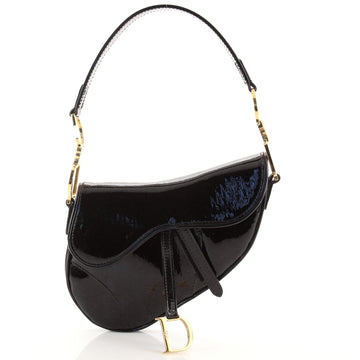 Christian Dior Vintage Saddle Bag Ultimate Embossed Patent Medium