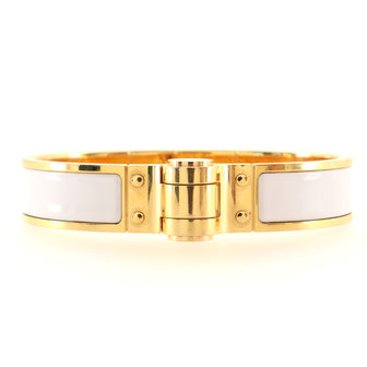 Hermes Charniere Uni Hinged Bracelet Metal and Enamel Narrow