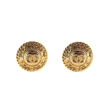Chanel Vintage Medallion Clip On Earrings Metal