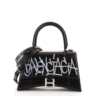 Balenciaga Hourglass Top Handle Bag Printed Leather Small