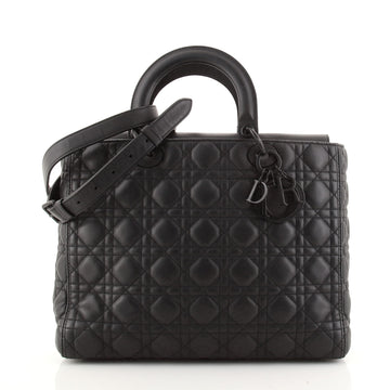 Christian Dior Ultra Matte Lady Dior Bag Cannage Quilt Calfskin Large
