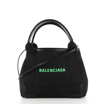 Balenciaga Navy Cabas Canvas and Leather XS