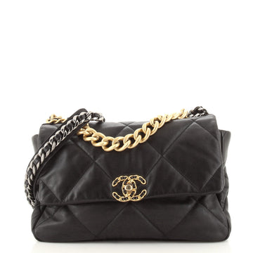 Chanel 19 Flap Bag Quilted Goatskin Large